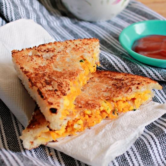 Carrot And Cottage Cheese Sandwich