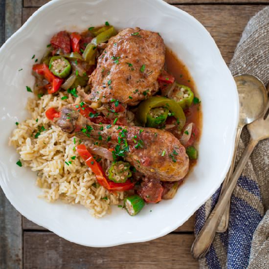 Slow Cooker Chicken and Okra