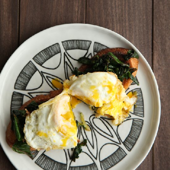 Chard and Fried Egg Toast