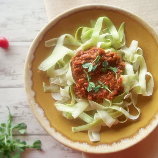 Raw Pasta on a Plate