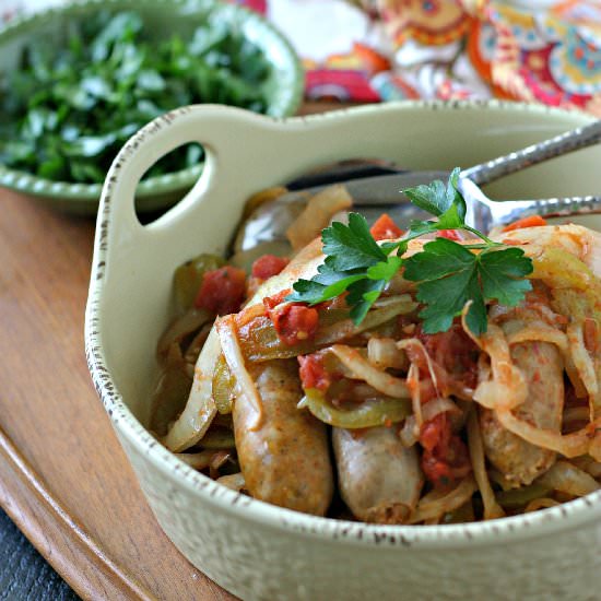 Slow Cooker Sausage and Peppers