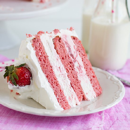 Strawberry Milkshake Ice Cream Cake