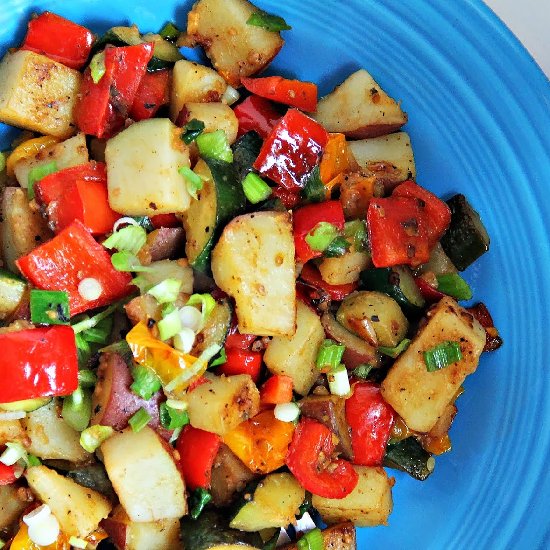 Vegetarian Hash & Basil Vinaigrette