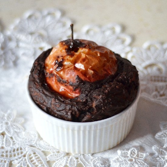 Baked Apple in Chocolate Cake