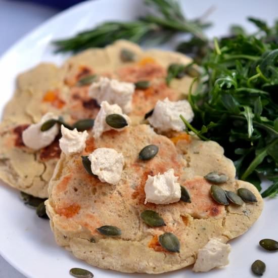 Squash Rosemary Nut Cheese Pancakes