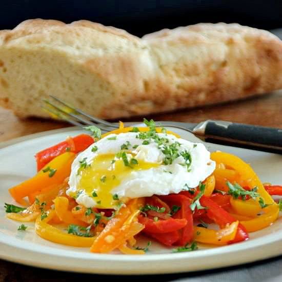 Poached Eggs with Sweet Peppers