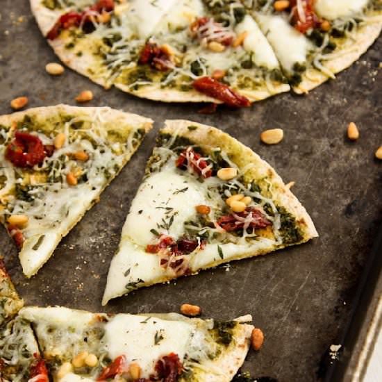 Individual Tortilla Caprese Pizzas