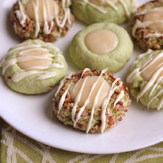 Pistachio Thumbprint Cookies