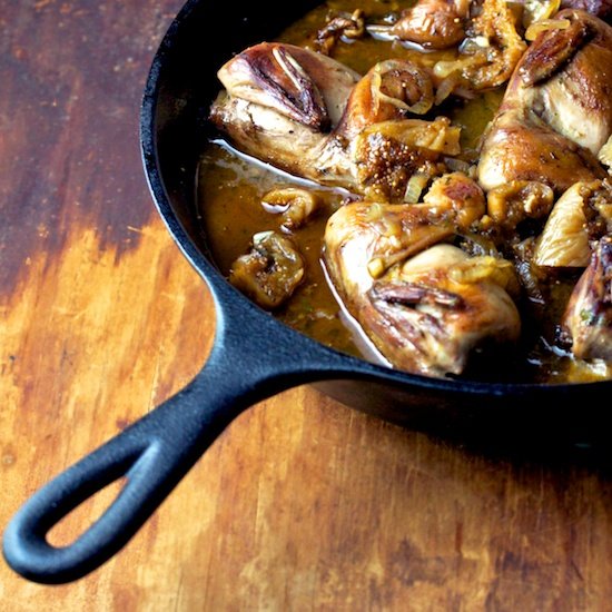 Quail braised with figs