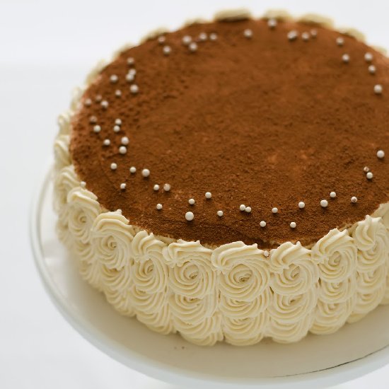 Tiramisu birthday cake