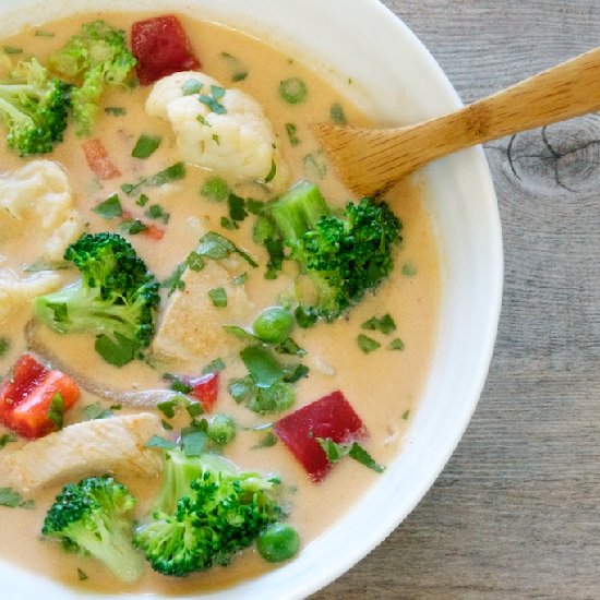 Red Curry Coconut Chicken Thai Soup