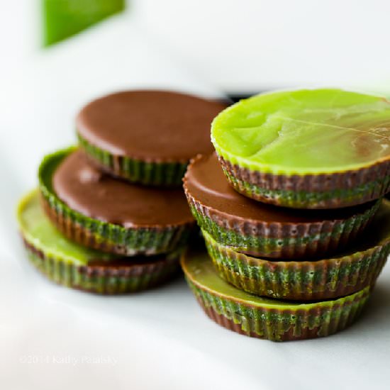 Mint-Matcha Chocolate Cups