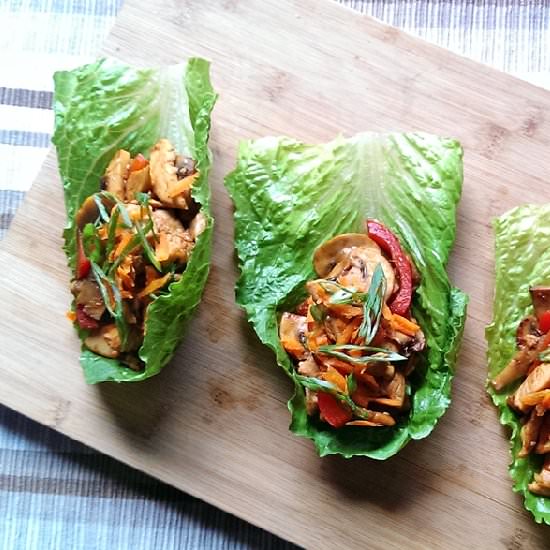 Sesame Thai Chicken Lettuce Wraps