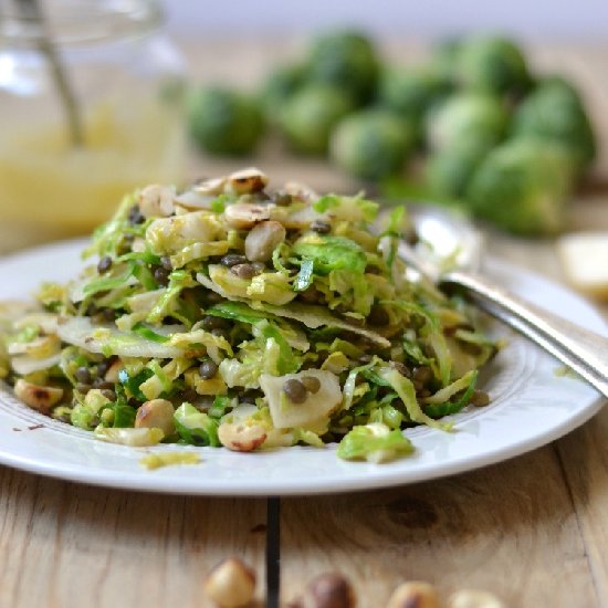 Brussel sprouts lentil salad