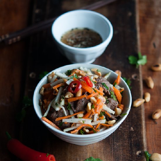 Beef and kohlrabi salad