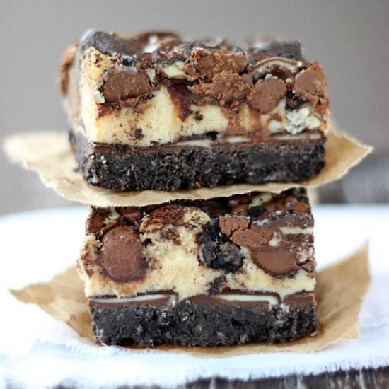 Mint Cheesecake Cookie Bars