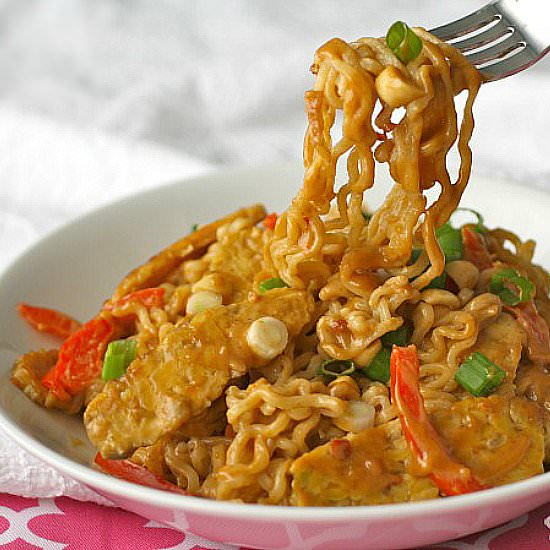 Spicy Peanut Ramen Noodles