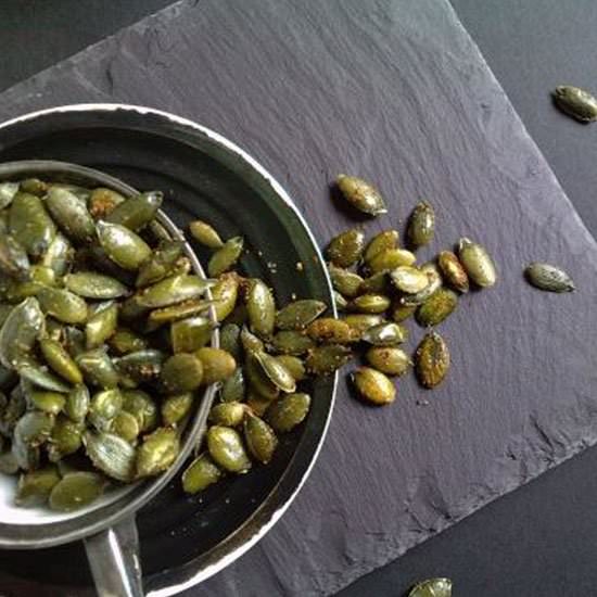 Savory roast pumpkin seeds