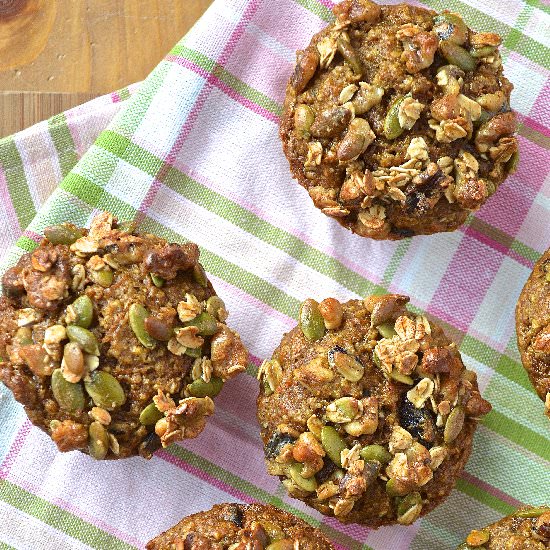 “Carrot Cake” Oat Bran Muffins