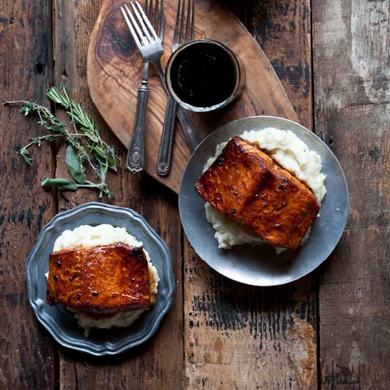 Molasses Stout Glazed Salmon