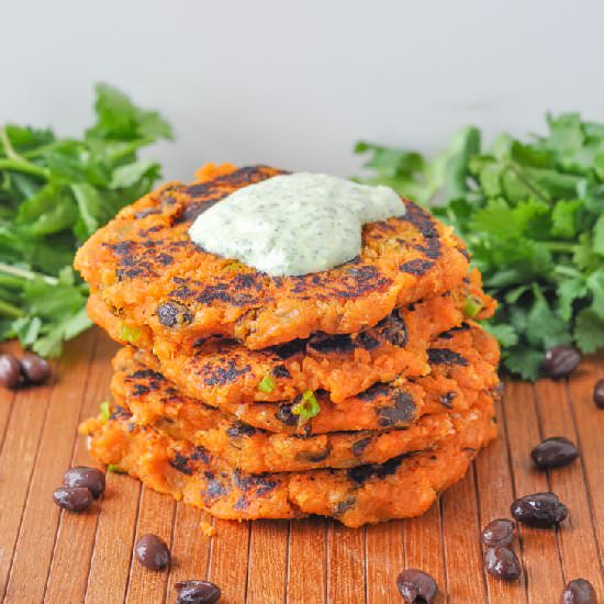 Sweet Potato Cakes with Chimichurri