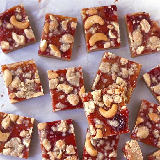 Cashew, Coconut & Jam Blondies