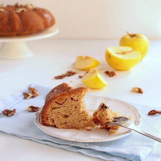 Spelt Apple Cake with Maple Glaze