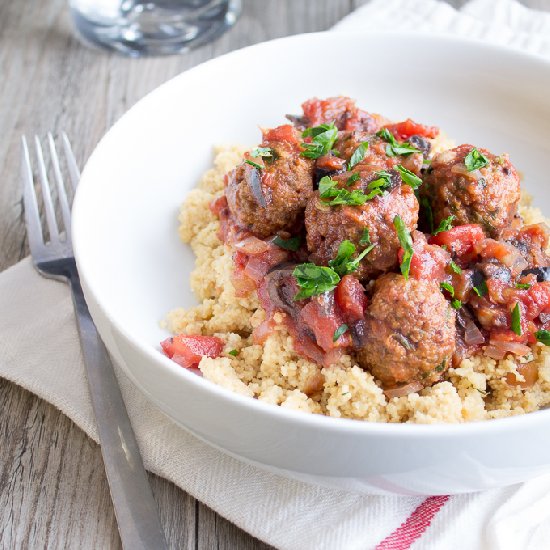 Moroccan Meatballs Over Couscous