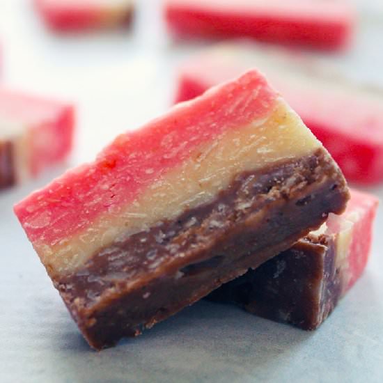 Neapolitan Coconut Sundae Candies