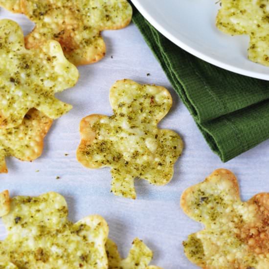 Shamrock Wonton Crackers