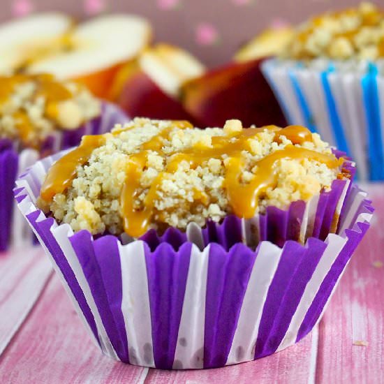 Caramel Apple Muffins with Streusel