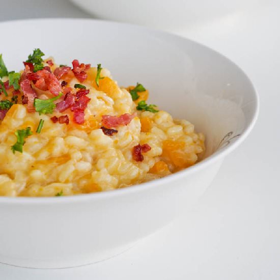 Acorn Squash Risotto with Bacon