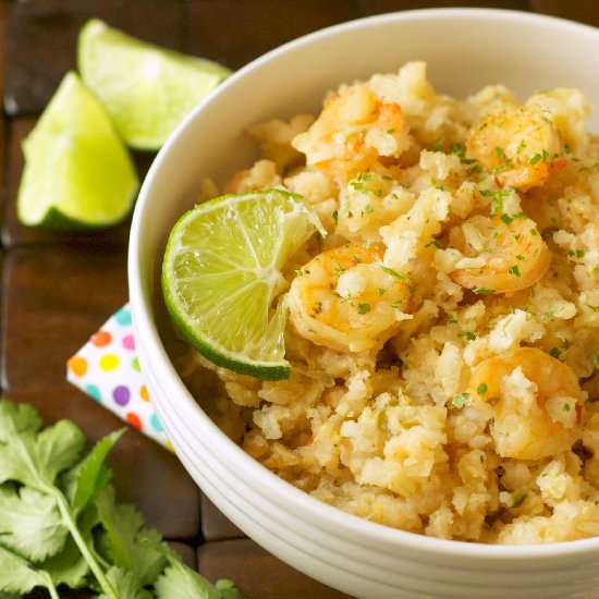 Crockpot Chili Lime Shrimp Bowls