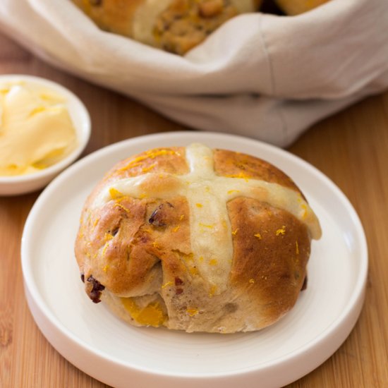 Cranberry & Apricot Hot Cross Buns