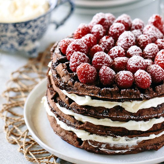 Dark Chocolate Waffle Cake