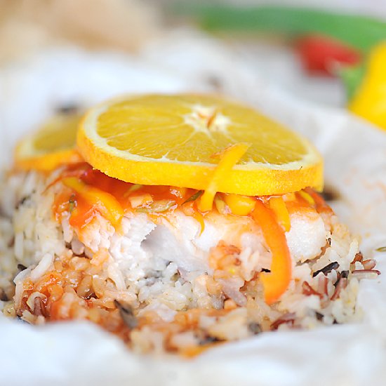 Orange Habanero Fish en Papillote