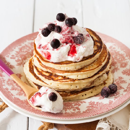 Ricotta Pancakes with Berry Sauce