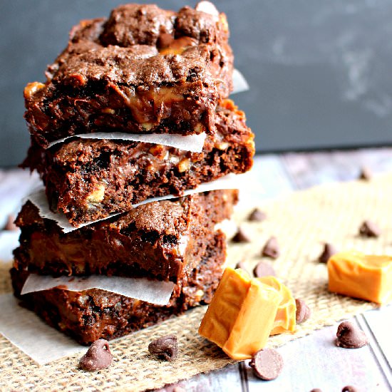 Double Chocolate Turtle Bars