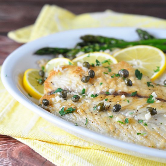 Fish Piccata with Roasted Asparagus