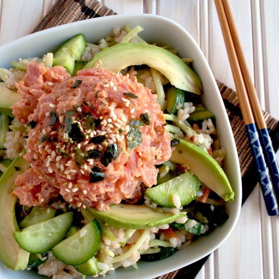 Spicy Tuna with Cucumber Salad