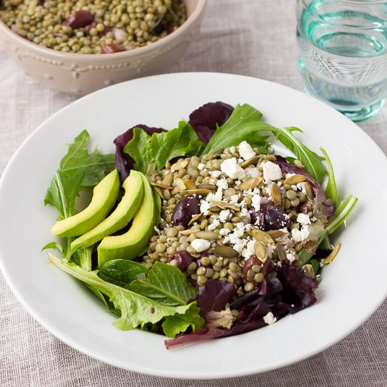 Lentil Salad with Olives and Feta