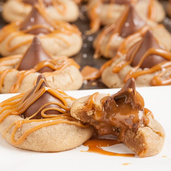 Salted Caramel Kiss Cookies