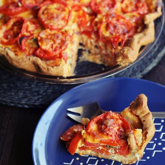 Tomato and Cheddar Pie