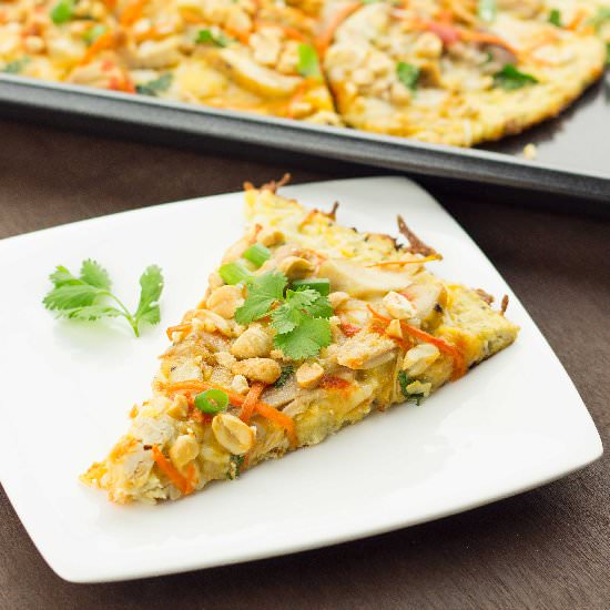 Thai Pizza with Cauliflower Crust