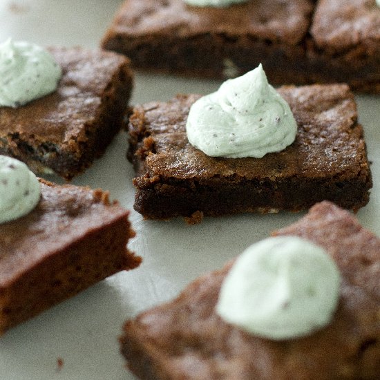 Frosted Mint Chocolate Brownies