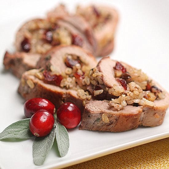 Cranberry Walnut Stuffed Pork