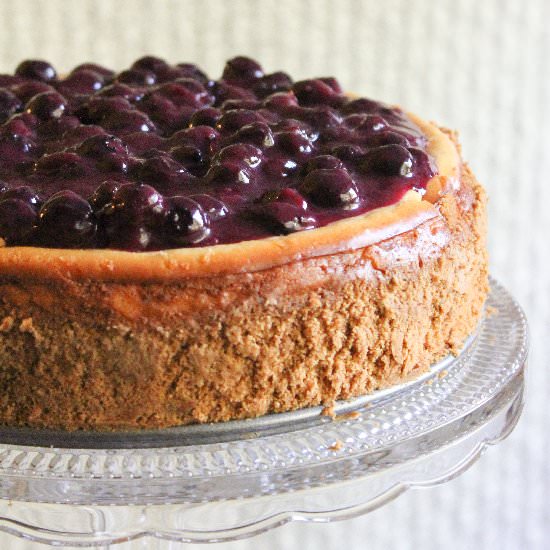 Cheesecake with Blueberry Topping