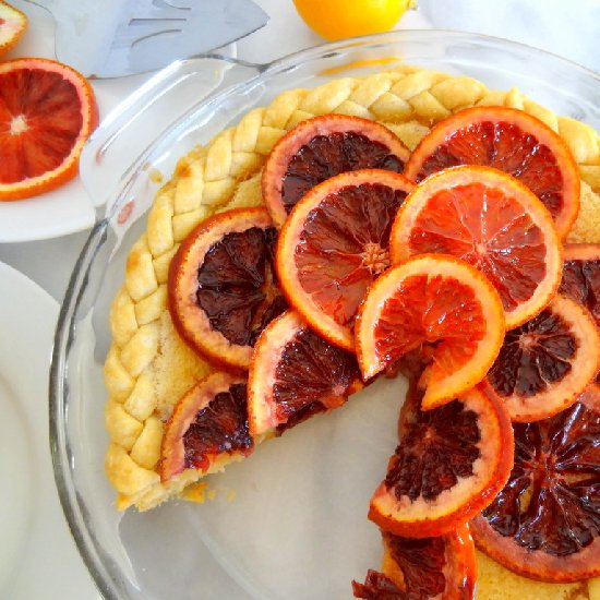 Candied Blood Orange Chess Pie