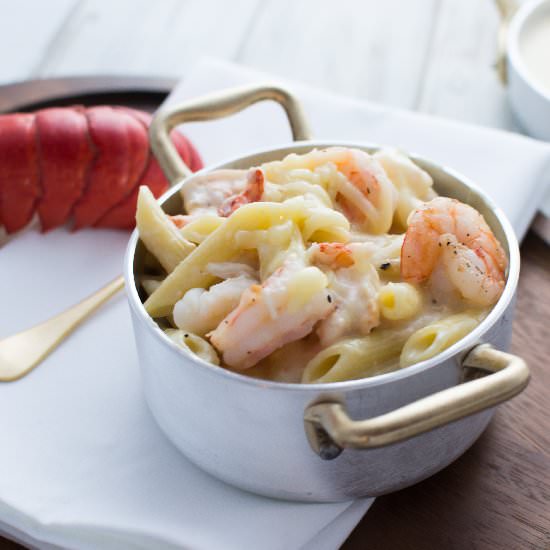 Cheesy Shrimp and Lobster Penne