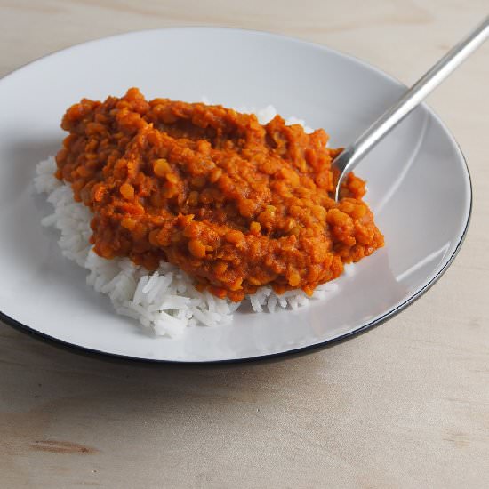 Spicy Red Lentils and Rice